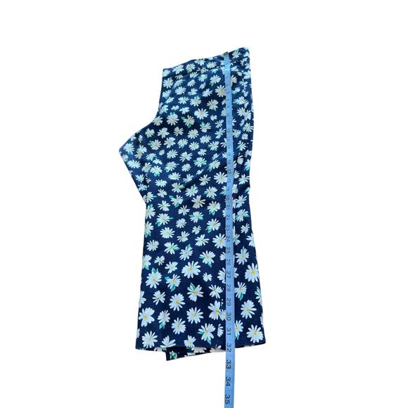 Old Navy Blue Floral Print Plus Career Office Work Business Pixie Pants Size 20 - Picture 13 of 13